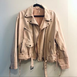Free People denim jacket (pink/blush) - small